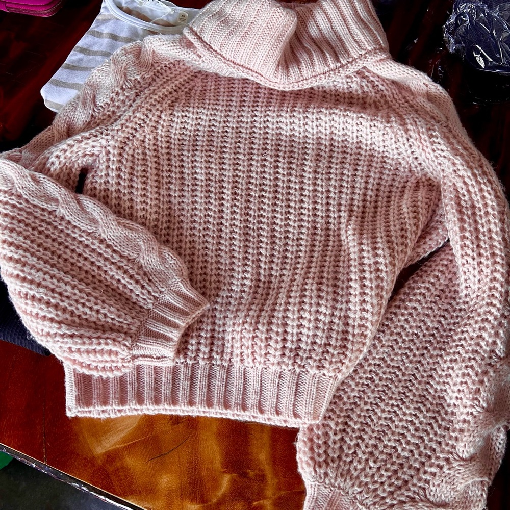 RW&CO. Blush Cowl Neck Sweater